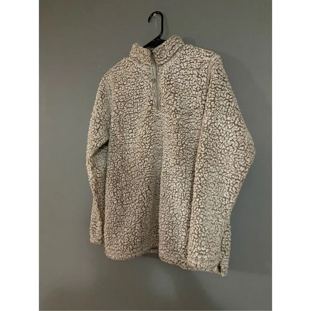 J. America Quarter Zip Pullover Sherpa Size Large